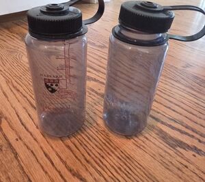 1 Harvard Branded Nalgene Gray Plastic Water Bottle with Black Lid
